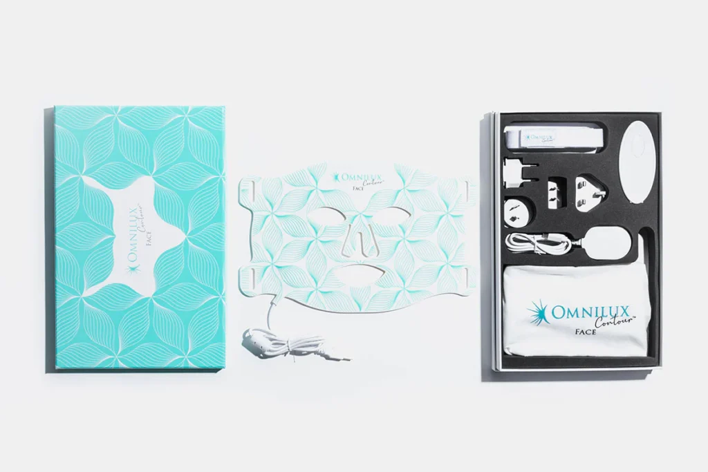 Omnilux Contour Face LED face mask red light therapy device for anti-aging